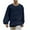 Navy, variant on qolati Long Sleeve Shirts for Men Crewneck Puff Sleeve Casual Shirts Cotton Linen Solid Color Blouse Loose Spring Summer Vacation Beach Tops