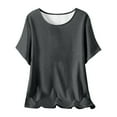 thumbnail image 1 of Plebaso Hauts d'Été pour Femmes Manches Courtes Col Rond T-Shirts Confortables Blouses Amples pour Femmes, 1 of 5