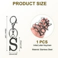 thumbnail image 2 of Uxcell Initial Letter Keychain, 1PCS Key Chain Stainless Steel, Black ( Letter S), 2 of 7