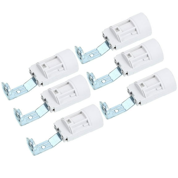 BESTOYARD 6Pcs E14 Candelabra Bulb Socket Replacement White for Light Fixture Parts Use