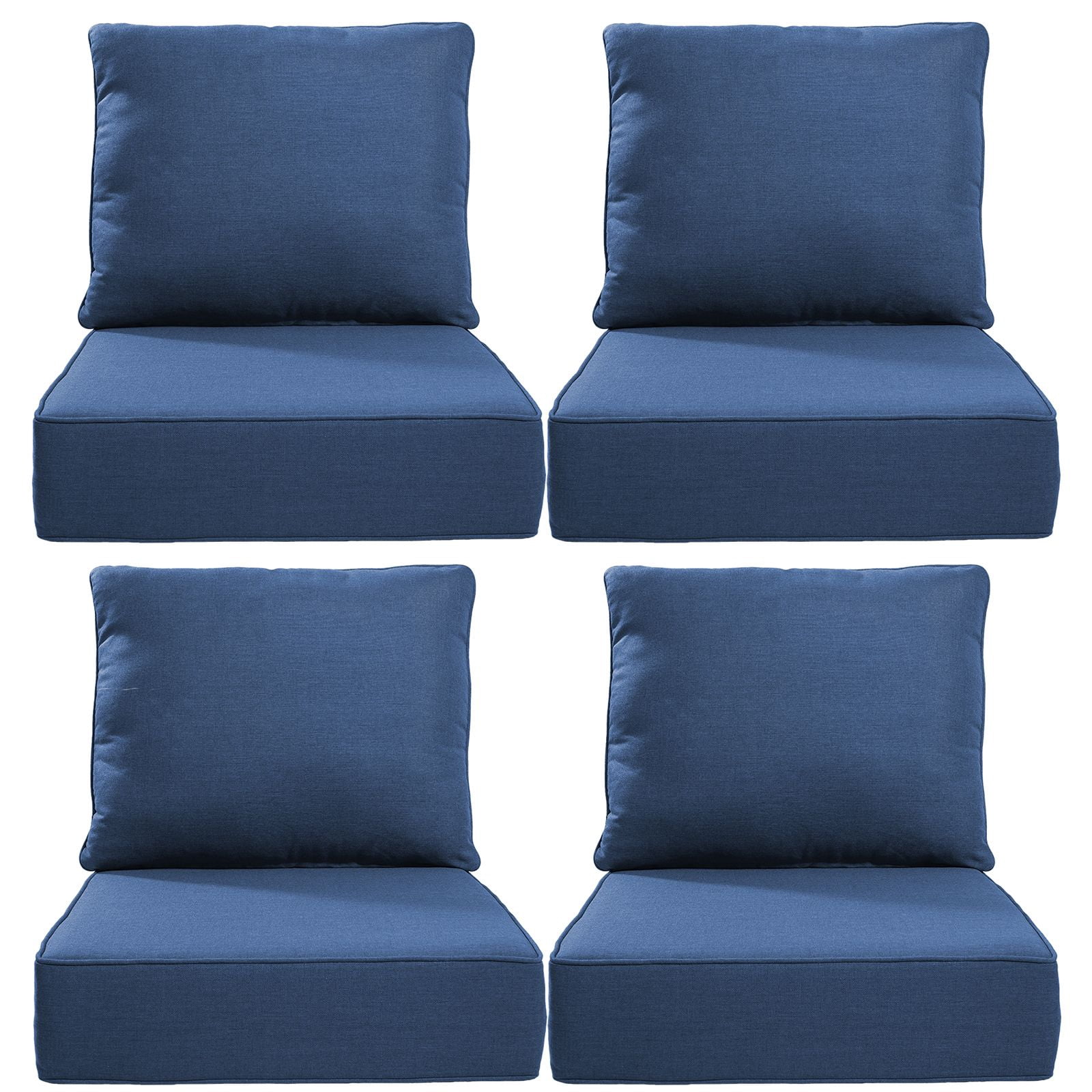 Opohoro Outdoor Deep Seat Cushion Set, 24"x24"x6", Water Resistant & UV Resistant Comfortable Furniture Cushions for Patio Chair, Sofa, Loveseat