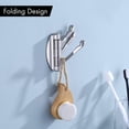 thumbnail image 2 of Gancho giratorio de metal macizo, resistente, plegable, con tres brazos, para colgar toallas o ropa, para baño, cocina, garaje, montaje en pared, níquel cepillado, 2 of 5
