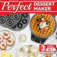 thumbnail image 3 of 3-in-1 Belgian Waffle Maker with Removable Plates, Non-Stick  Donut & Cake   for Home Kitchen, 3 of 7