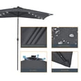 thumbnail image 4 of ACEGOSES 10x 6.5ft LED Solar Outdoor Patio Rectangle Table Umbrellas with Non-Fading Canopy for Garden and Yard,Anthracite, 4 of 9