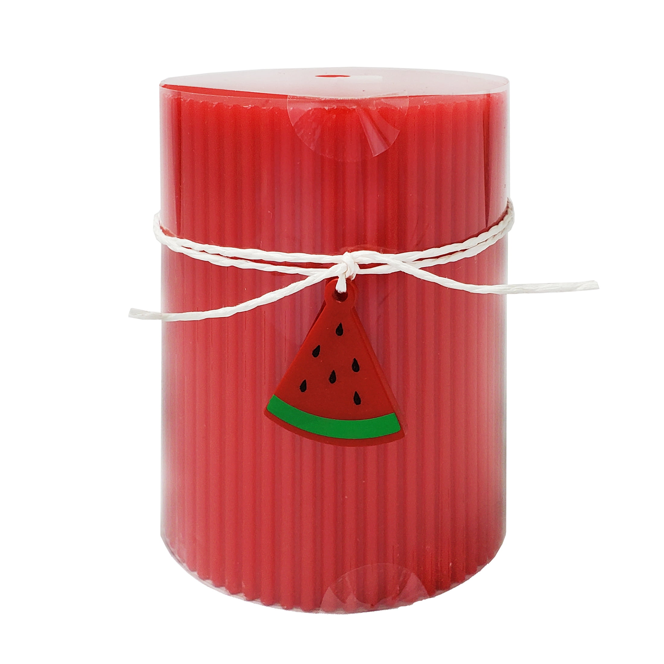 4" Melonade Fizz Scented Red Pillar Candle