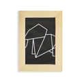 thumbnail image 1 of Elefante de origami forma geométrica abstracta Escritorio de madera Arte Pintura 5x7 pulgadas marco de foto foto, 1 of 4