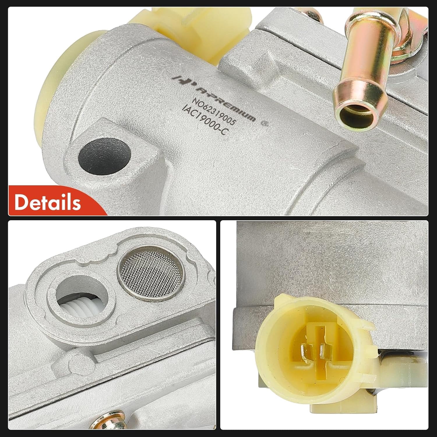 A-Premium Idle Air Control Valve Compatible with Honda Civic 1988-1991, CRX 1988-1991, 1.5L, Replace# 36450PW1G01, 36450PW5A01