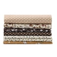 thumbnail image 4 of Quilting Fabric, 7Pcs 25x25cm Cotton Fabric DIY Assorted Squares Pre-Cut Bedding Kit Quarters Bundle Coffee Seri, 4 of 8