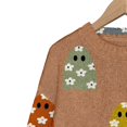 thumbnail image 6 of YVNAURA Women‘s Halloween Knitted Pullover Sweater Funny Pumpkin Graphic Crewneck Outfit Cozy Warm Fall Winter Spooky Season Top Casual Daily Wear 1 Pack, Brown,XXL, 6 of 7
