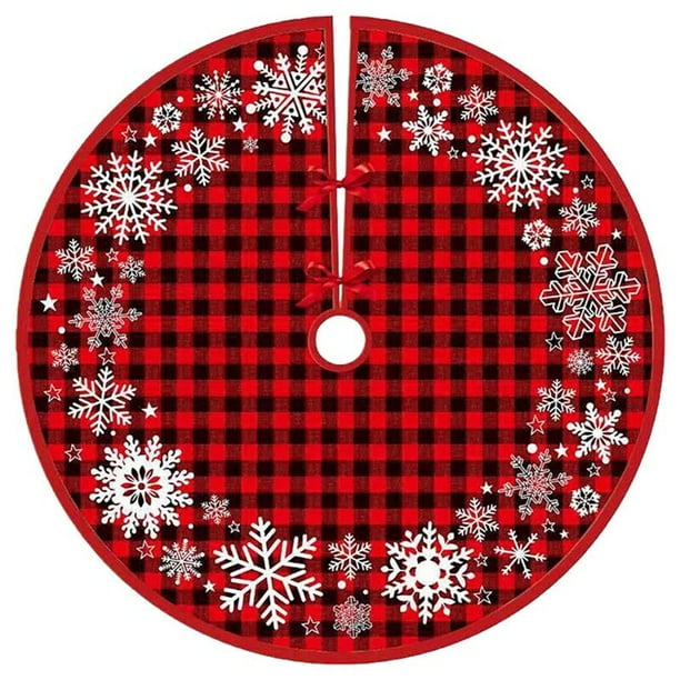 Faldas rojas para árbol de Navidad, alfombra de Papá Noel y alce, decoración navideña para el hogar, Año Nuevo, 90cm, 2023
