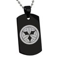 thumbnail image 1 of Stainless Steel Takenaka Samurai Crest Engraved Dog Tag Pendant Necklace, 1 of 1