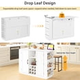 thumbnail image 4 of Noble House 47.2" Counter Height Table,Foldable Top with Power Outlet & Wine Rack,White, 4 of 7