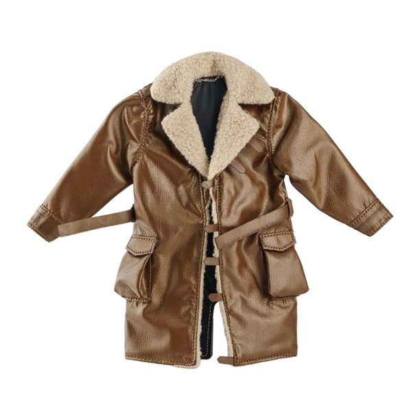 Abrigo de Cuero Sintético para Soldado Masculino, Escala 1/10, Accesorio de Vestir, Durabilidad, Masculino