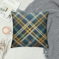 thumbnail image 2 of COMIO  Plaid Check Patten Throw Pillow Case Cushion Covers Teal Green Robin Egg Blue and Mustard Yellow for Couch Bed Sofa Car Waist, 2 of 5