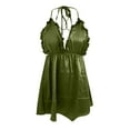 thumbnail image 4 of ALLLIST Women's Pajama Sets Flounce Floral Green Cami Lightweight Sleeveless Satin V-Neck Sleepwear Dress Pjs Sets for Women, 4 of 4