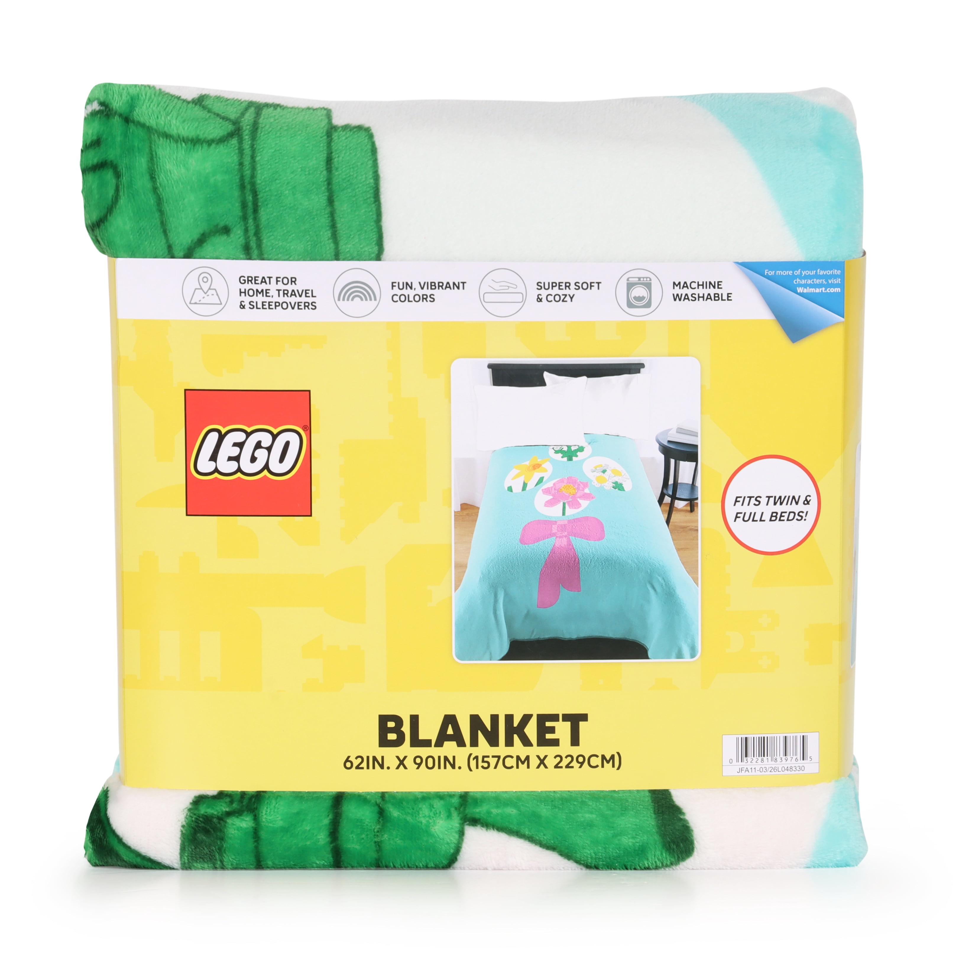LEGO® Floral(s) Kids Silk Touch Throw Blanket, Floral Ribbon, Teal, LEGO®, 62" x 90"