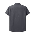 thumbnail image 5 of hlysgo Men's Stripe Shirts Regular Short Sleeve Dress Shirt Button Down Casual Summer Beach Travel Shirts Black,XL, 5 of 5