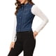 thumbnail image 4 of Chaleco sin mangas de mezclilla lavado para mujer INSPIRE CHIC con botones y bolsillos color azul marino XS, 4 of 6