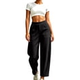 thumbnail image 6 of qelini Wide Leg Sweatpants Women Plus Size Pocket Elastic Waist Long Pants Solid Color Drawstring Pocket Lounge Pants Casual Joggers, 6 of 8