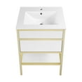 thumbnail image 4 of Cache 24" Freestanding, Bathroom Vanity in White and Gold, 4 of 13