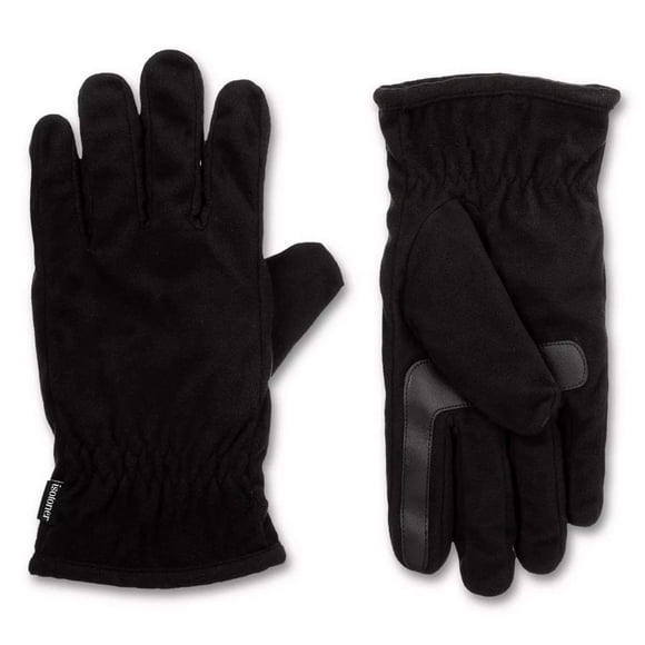 Isotoner Gant Extensible Actif pour Homme avec Poignet Froncé - A70194 (Noir, Moyen)