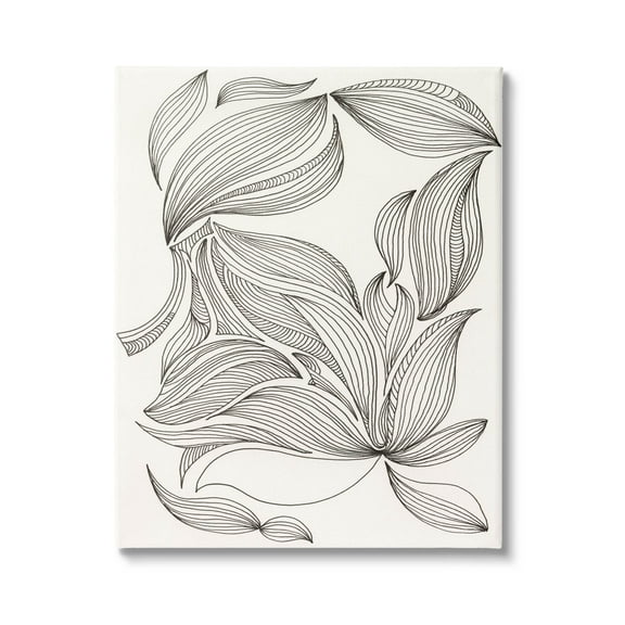 Stupell Industries Abstract Striped Floral Petals Graphic Art Gallery Wrapped Canvas Print Wall Art, Design by Regina Moore