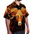 thumbnail image 2 of Aries Constellation Men's Short Sleeve Button Down Hawaiian Beach Printed Casual Shirts, 2 of 6