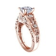 thumbnail image 2 of AFFY 1.41 Carat Princess Cut Moissanite & Natural Diamond Filigree Design Engagement Ring 14k Solid Rose Gold Ring Size-9, 2 of 2