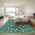 thumbnail image 3 of ODIKA 5'x7' Machine Washable Non-Slip Area Rug, Oriental Dark Teal High Traffic Rug, Green, 1051306, 3 of 7
