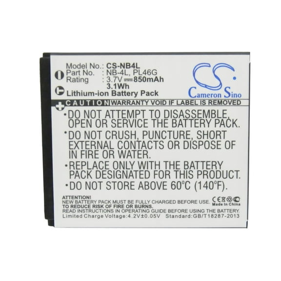 Replacement Battery For Canon 3.7v 850mAh/3.1Wh Camera Battery