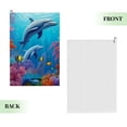 thumbnail image 2 of ONETECH Dolphins Corals Seaweeds Golf Towel Great Gift Idea 24x16in 2PC, 2 of 7