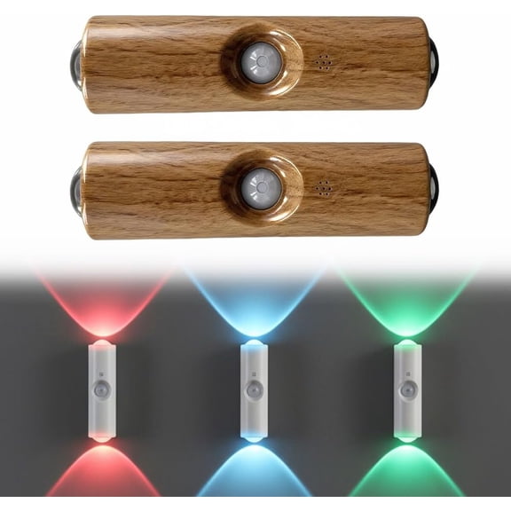Rechargeable Smart LED Motion Sensor Ambient Light, 2026 New Magnetic Smart Sensor Night Light, Cordless LED Wall Sconce Lamp for Steps, Bedroom, Hallway, Courtyard (Brown, 2 Pack)