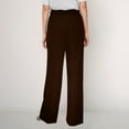 thumbnail image 4 of Pantalones de trabajo de mujer, de pierna ancha y cintura alta - Poliéster y spandex, estilo informal de negocios, bolsillos delanteros plisados, ropa para la oficina y las vacaciones, 4 of 6