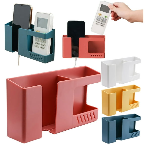 Basdi 2-In-1 Phone Charging Stand - Wall-Mounted Mobile Holder with Storage Box | Space-Saving, Fast Charging Compatible, Durable Abs Material for Home and Office Organization, Wall Mounted Organizer