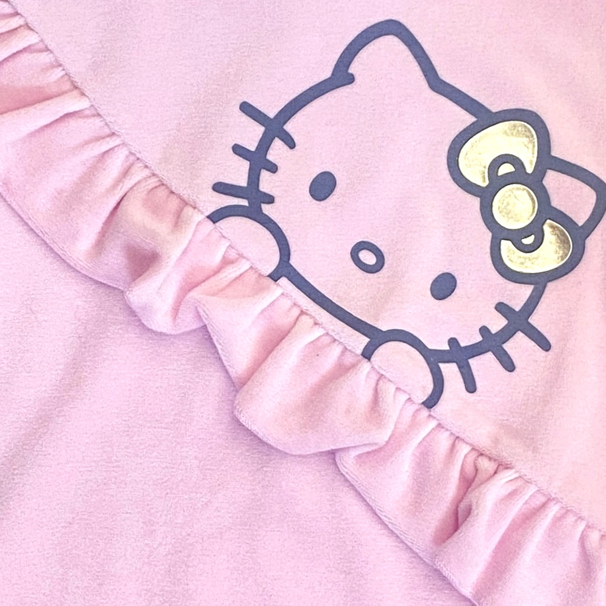 Girls Pink Ruffle Hello Kitty Cozy Soft Sweatshirt Sweat Shirt (5)