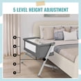 thumbnail image 5 of Dream On Me Skylar Moisés y cama junto a la cama en gris, ligero y portátil, altura ajustable en cinco posiciones, fácil de plegar y transportar, certificado JPMA, 5 of 5
