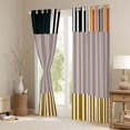 thumbnail image 3 of jejeloiu Retro Stripes Pattern Curtains Pack of 2 (42x84 Each),Abstract Geometric Curtains Blackout,Brown Yellow Line Bedroom Curtains For Kids,Microfiber Bedroom Decor, 3 of 6