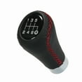thumbnail image 4 of Car Manual Gear Shift Knob Shifter Black Leather Red Stitch 6 Speed Universal, 4 of 7