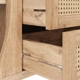 thumbnail image 3 of Sideboard, Rattan Dresser, Cabinet with Sliding Doors, Adjustable Shelves, and Rounded Top, 3 of 12