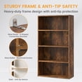 thumbnail image 6 of CONCETTA 4 Shelf Bookcase, 42 Inch Tall Floor Standing Open Bookshelf for Home Office and Living Room, Classic Rust, 6 of 9