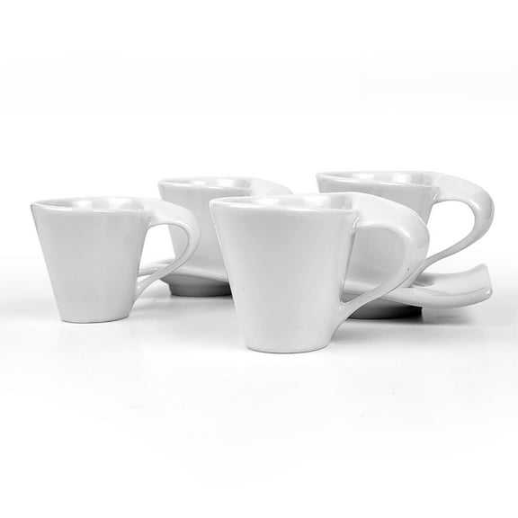 swish handle cup and saucer sets (set of 4)