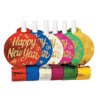 Party Central Club Pack of 72 Red and Blue Glittered Happy New Year Blowout Noisemakers 10.25"