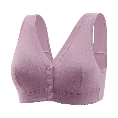 Bigersell Tank Tops Bra On Sale Women s No Underwire Push up Bra with Thin Cup and Lace Bra Underwear Balconette Bra Style F-133 Purples M