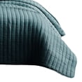 thumbnail image 4 of Benjara 3 PC Crinkle King Coverlet Set with Vertical Stitching- Turquoise Blue, 4 of 6