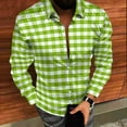 thumbnail image 4 of VgaVtl Men Long Sleeve Shirt Checkered Collared Clothes for Men Casual Bottoming Loose Office Button Green Shirts,XL, 4 of 8