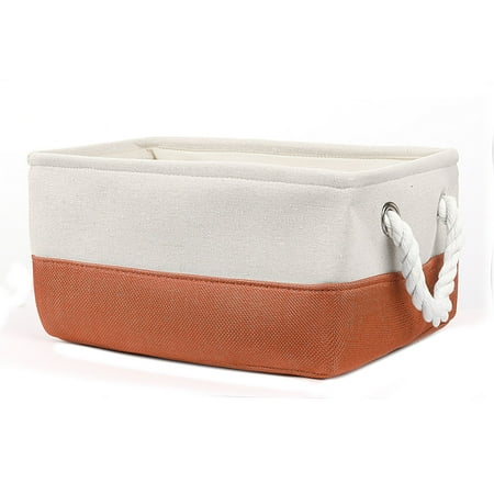 - Canvas Fabric Storage Bins Basket Toys Organizer with Dual Handles