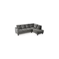thumbnail image 5 of HomeStock Antique White Faux Leather 4-Seater Sectional Sofa with 2 Throw Pillows, Reversible Setup, Pocket Coil Seating, Elegant Design, 5 of 5
