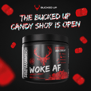 Bucked Up Woke AF Pre-Workout Powder, Increased Energy, Cherry Candy, 333 mg Caffeine, 20 Servings