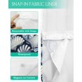 thumbnail image 3 of No Hook Shower Curtain with Snap-in Liner, Navy Blue Coastal Waterproof Fabric Bathroom Curtains, Grey Shell Conch Nautical Summer Beach Bath Curtains & Mesh Top Window 60"x72", 3 of 6
