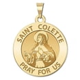 thumbnail image 2 of Picturesongold.Com Saint Colette Round Religious Medal Necklace Pendants - 1 inch Size of a Quarter -Sterling Silver, 2 of 3
